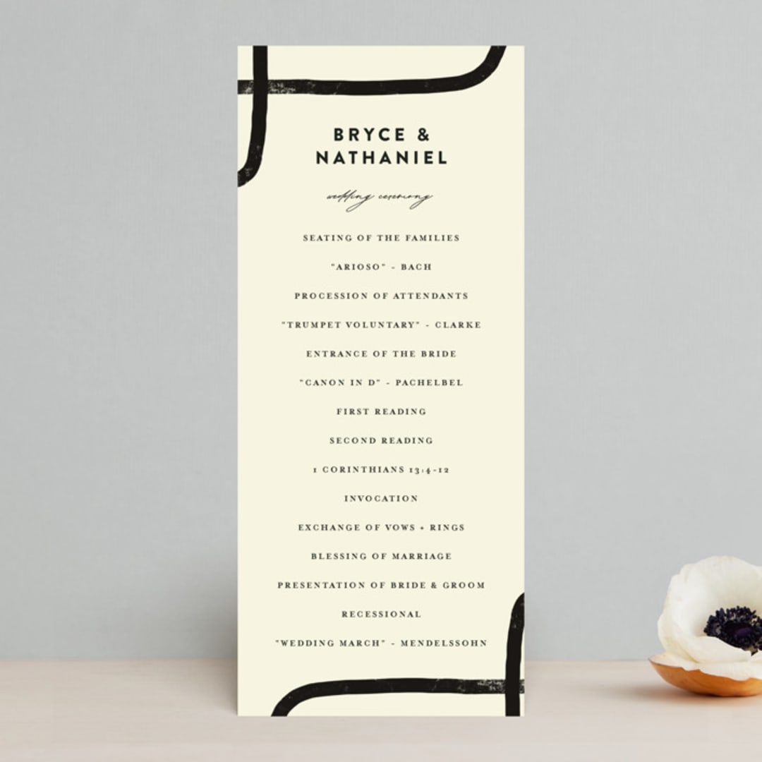 "Crossroads" - Wedding Programs in Ink by Iveta Angelova - Front