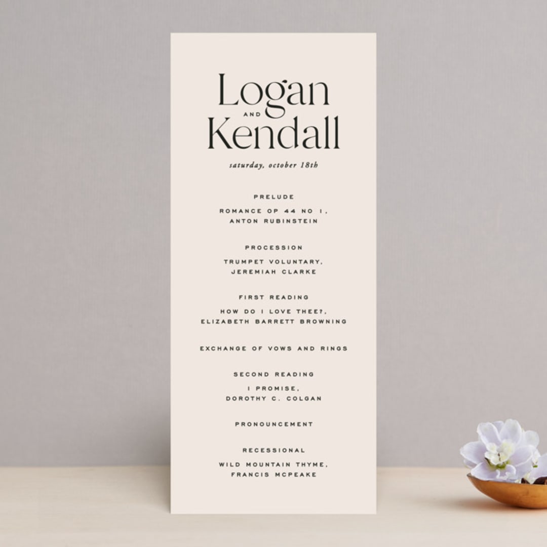 "Ivy" - Wedding Programs in Ecru by Carly Reed Walker - Front