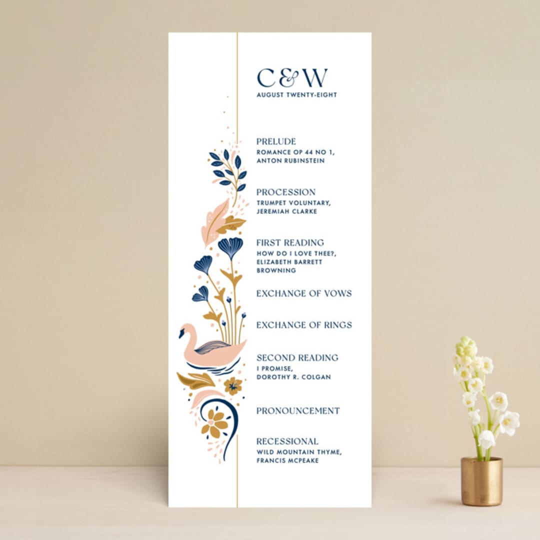 "modern folk" - Wedding Programs in Blush by GeekInk Design - Front