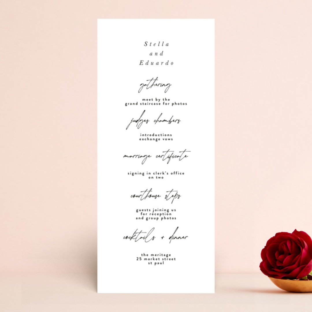 "Courthouse" - Wedding Programs in Midnight by Susan Brown - Front