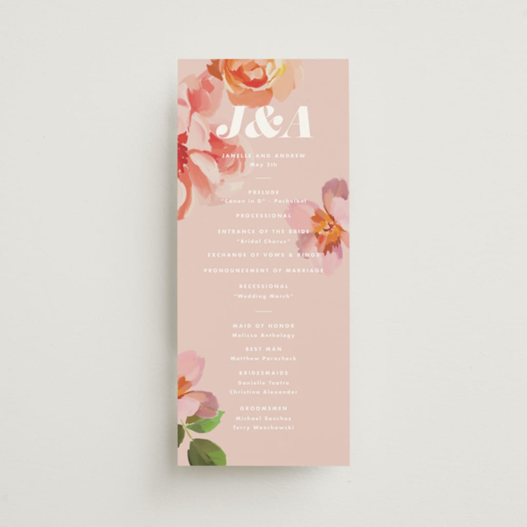 "July Garden" - Wedding Programs in Petal by Olivia Kanaley Inman - Front