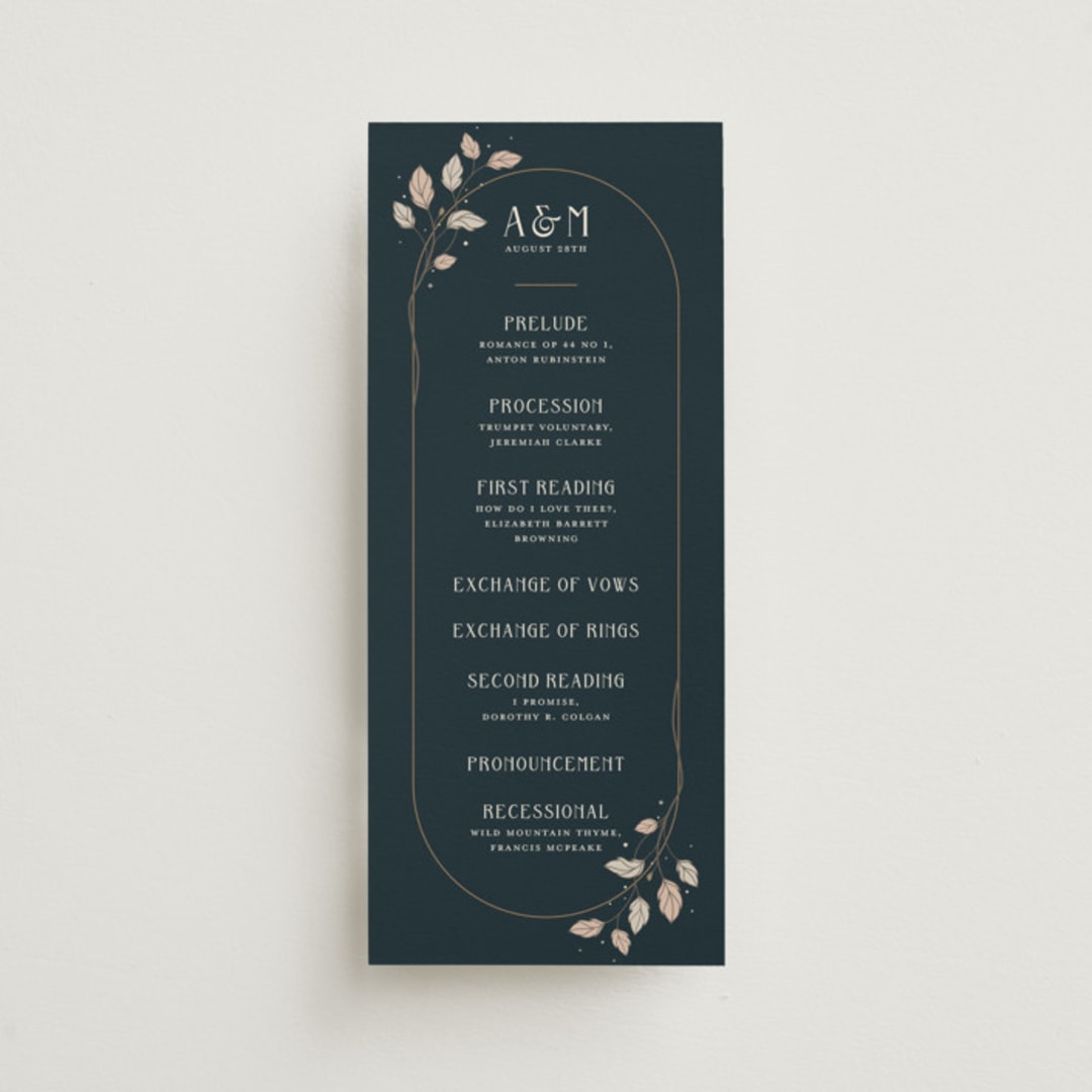 "Deco Garden" - Wedding Programs in Dusk by GeekInk Design - Front