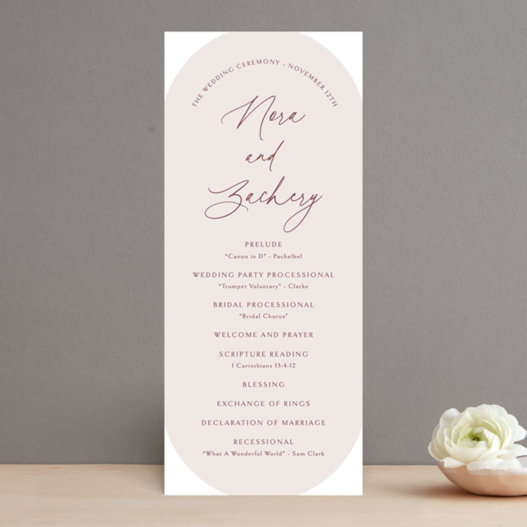 "Around" - Wedding Programs in Cloud by Kaydi Bishop - Front