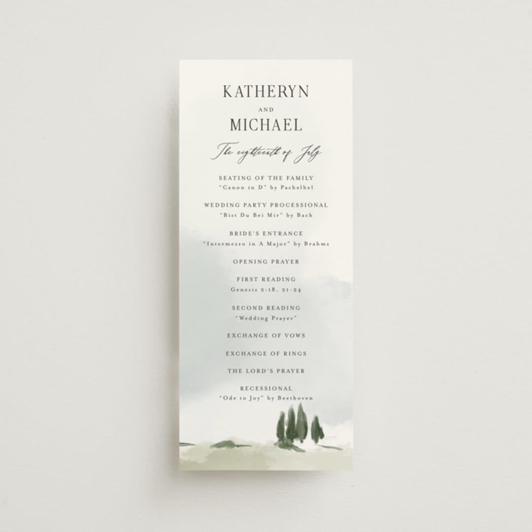 "Estate" - Wedding Programs in Sky by Rebecca Durflinger - Front