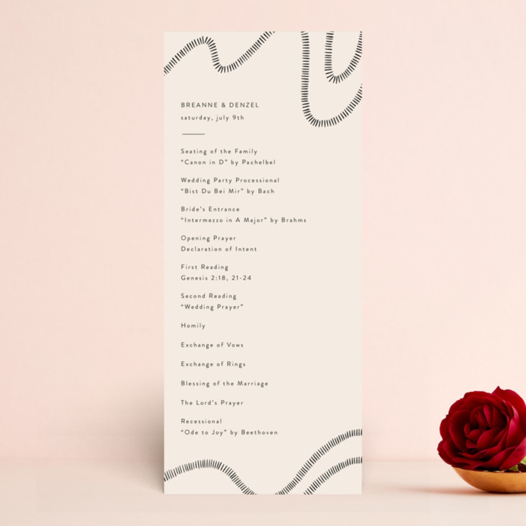 "Wavy" - Wedding Programs in Jet by Jen Owens - Front