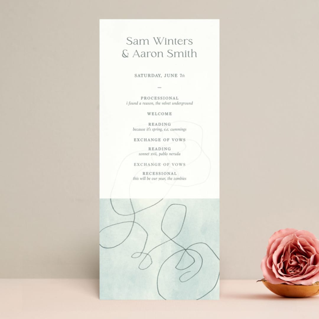 "Blue Jean Baby" - Wedding Programs in Ocean by Chelsea Petaja - Front