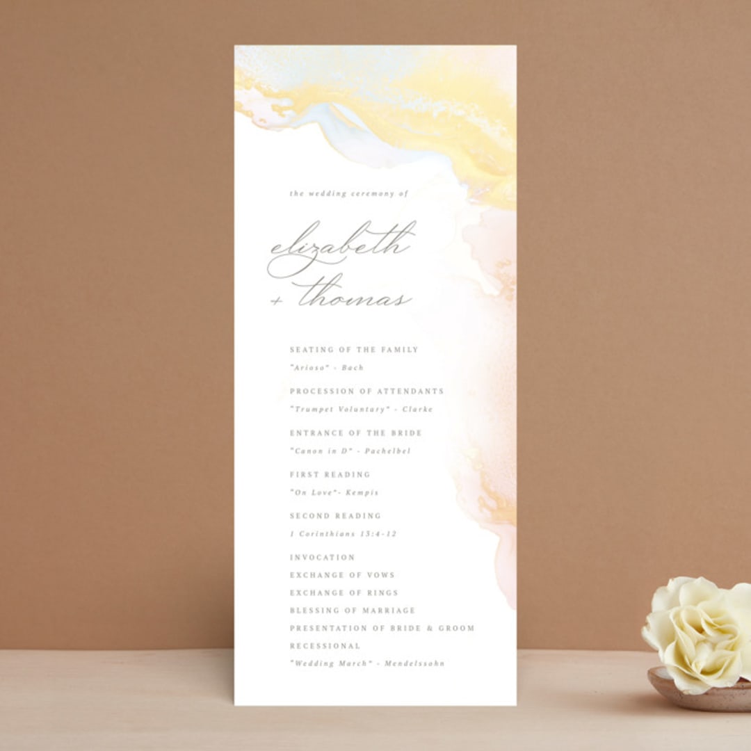 "The whisper of the waves" - Wedding Programs in Sunrise by Helen Halik - Front