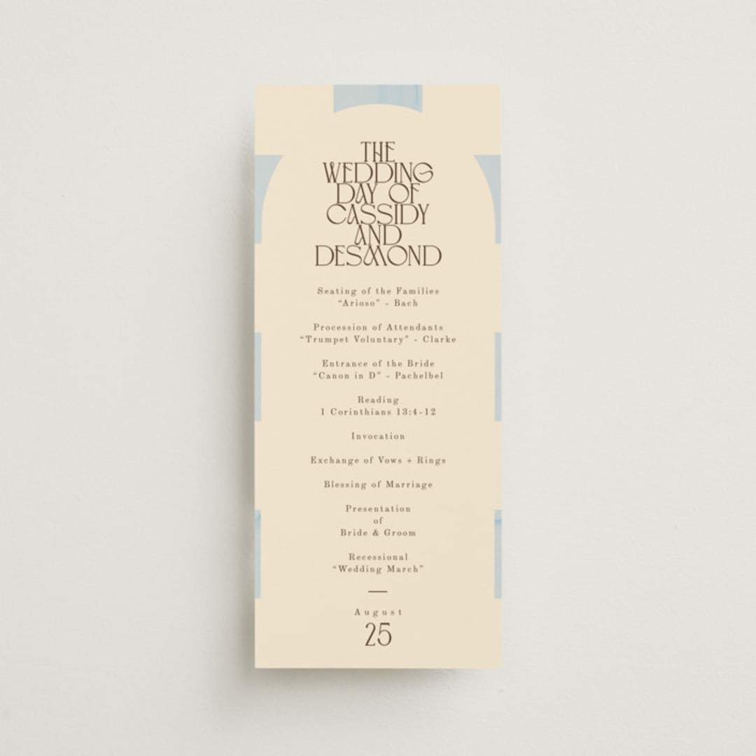 "Checker Wash" - Wedding Programs in Ivory by Baumbirdy - Front
