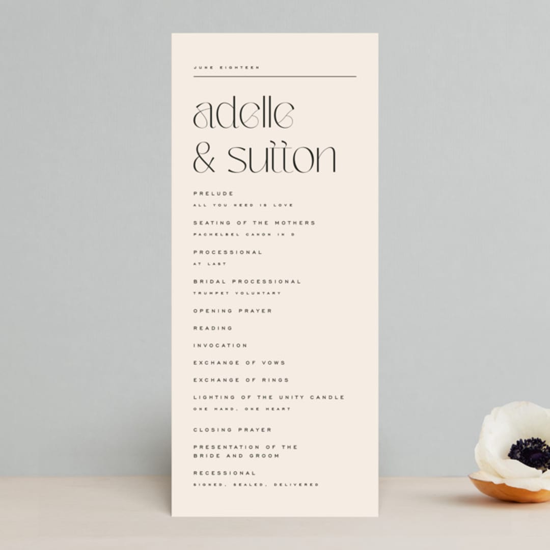 "Brooks" - Wedding Programs in Vanilla by Kristie Kern - Front