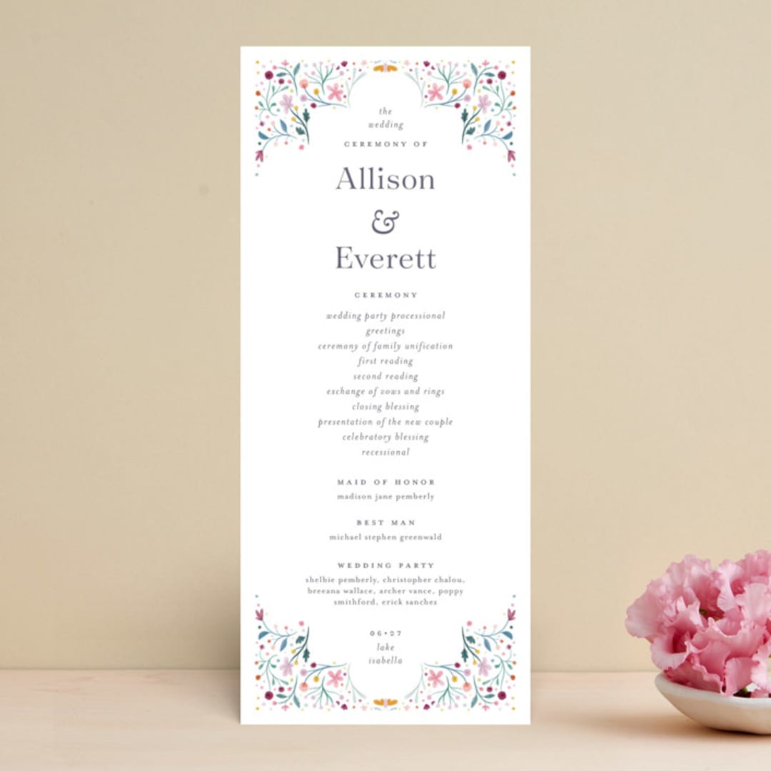 "Delicate Garden" - Wedding Programs in Wildflower by Ashley DeMeyere - Front