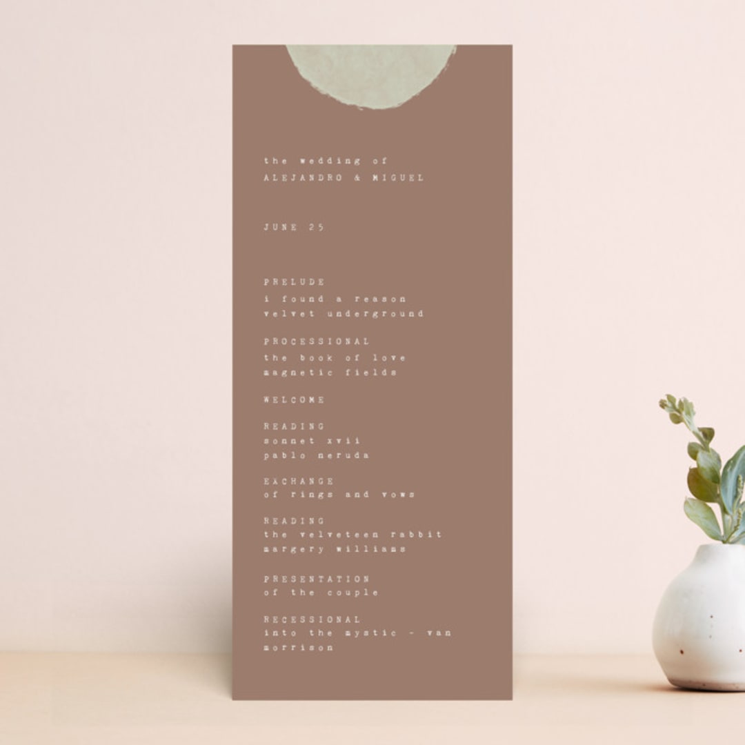 "Minimalist Shapes" - Wedding Programs in Natural by Heather Cairl - Front