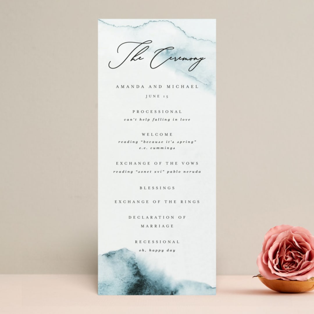 "Ocean Vibes" - Wedding Programs in Sky by Marina Onoprienko - Front