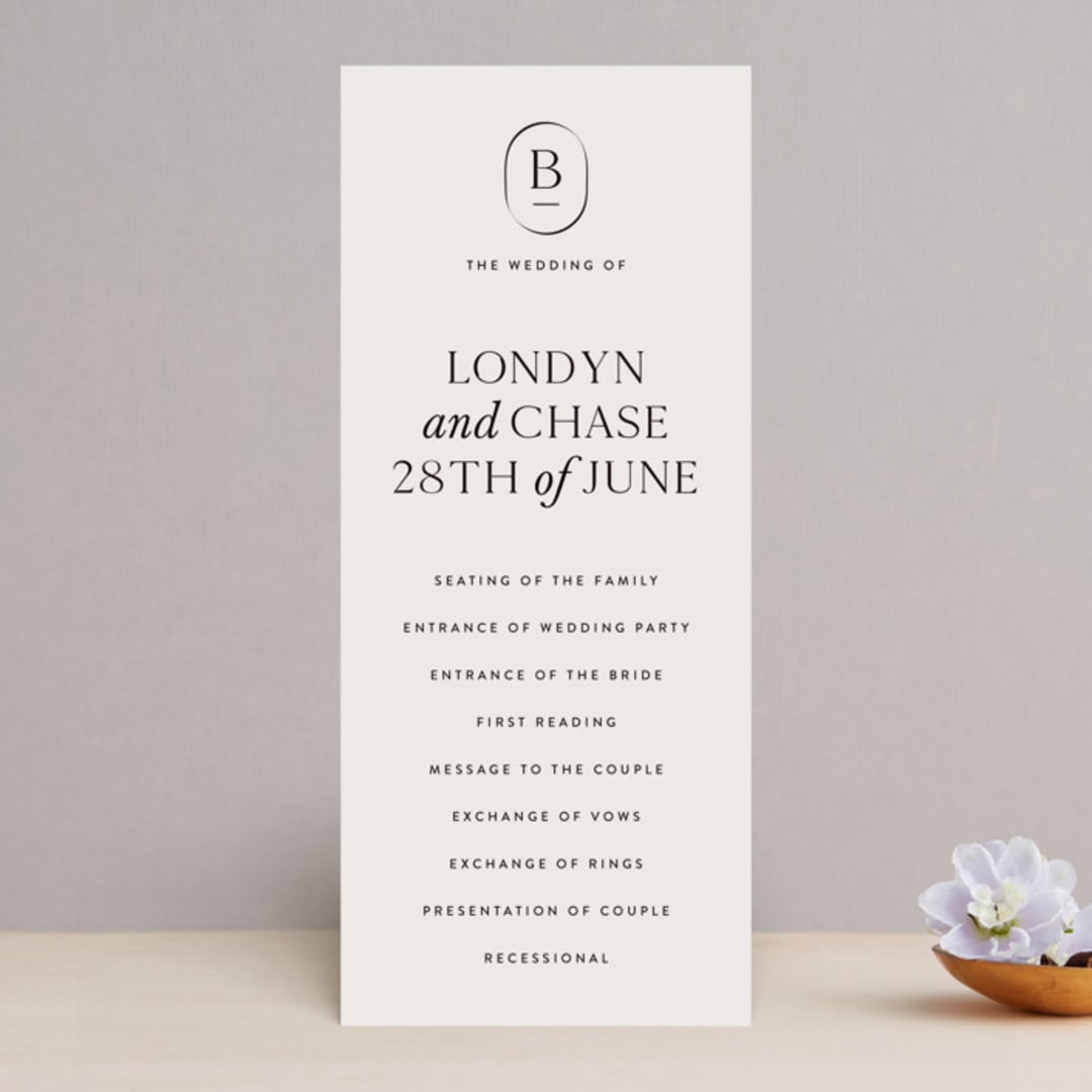 "Apropos" - Wedding Programs in Au Lait by Design Lotus - Front