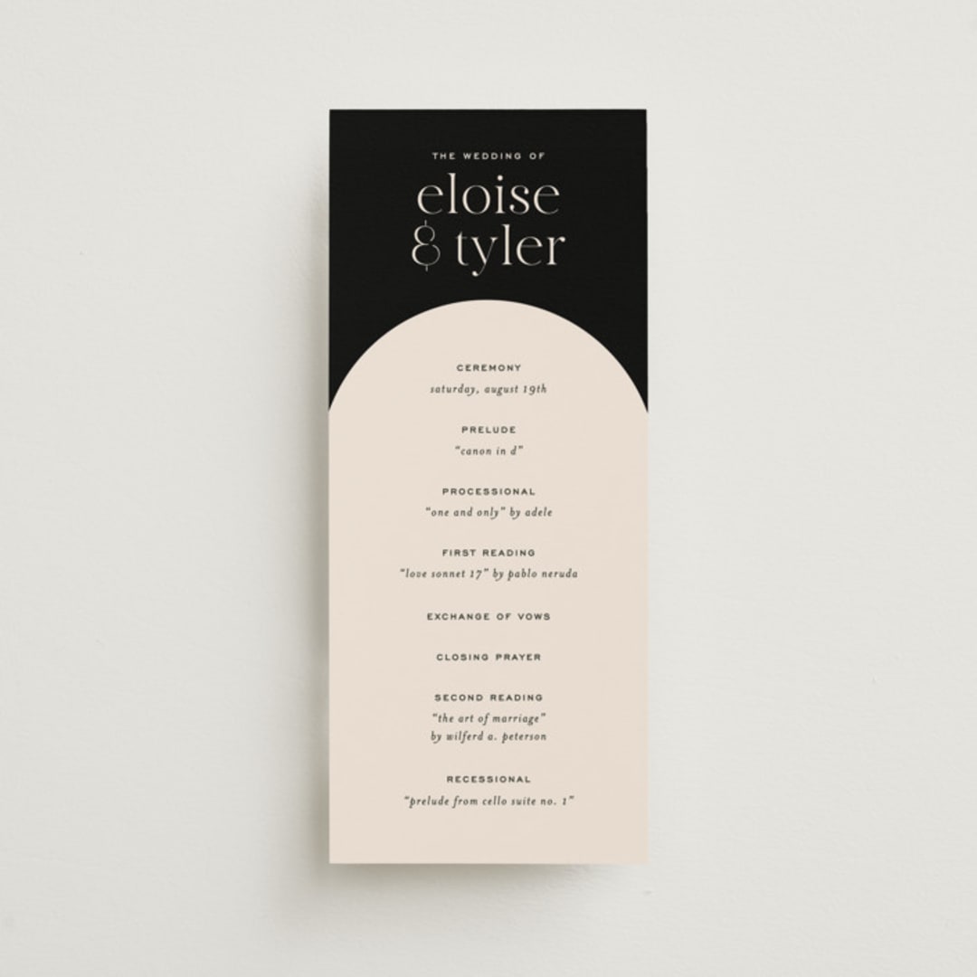 "Little party big love" - Wedding Programs in Noir by Jessica Corliss - Front