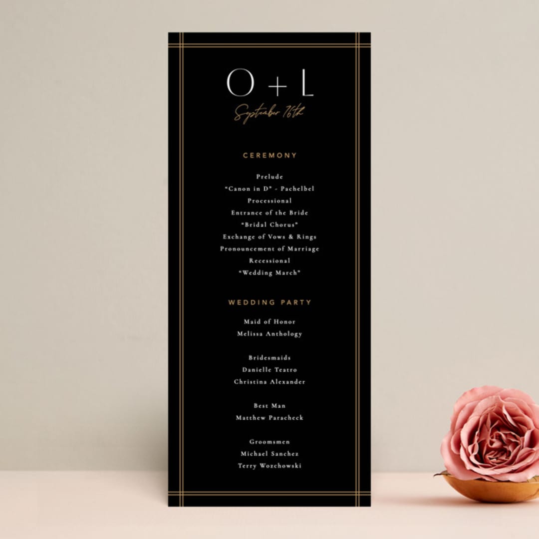 "love love love" - Wedding Programs in Onyx by Robert and Stella - Front