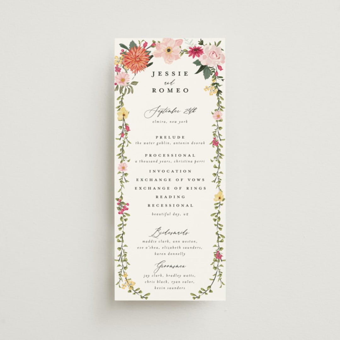 "Forest Flowers" - Wedding Programs in Tropical by Susan Moyal - Front