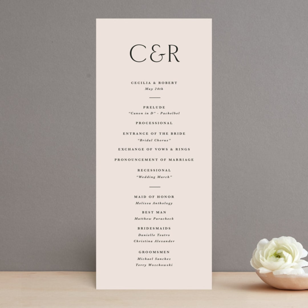 "Halcyon" - Wedding Programs in Dove by Olivia Kanaley Inman - Front