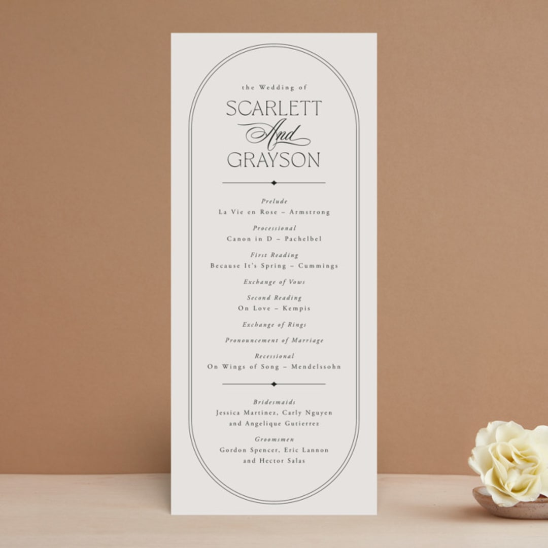 "Capsule" - Wedding Programs in Stone by Everett Paper Goods - Front