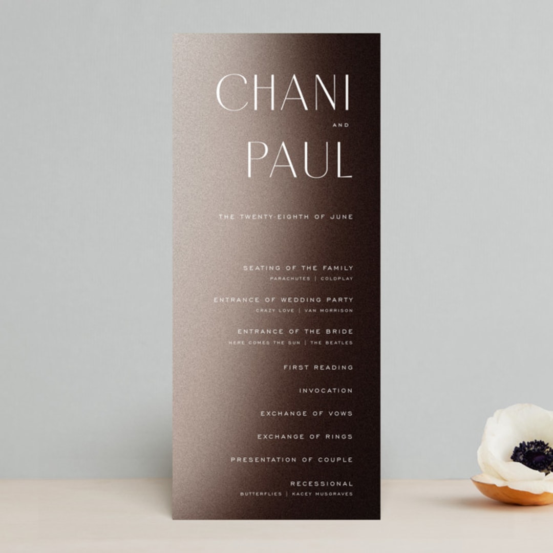 "Arrakis" - Wedding Programs in Dune by Design Lotus - Front