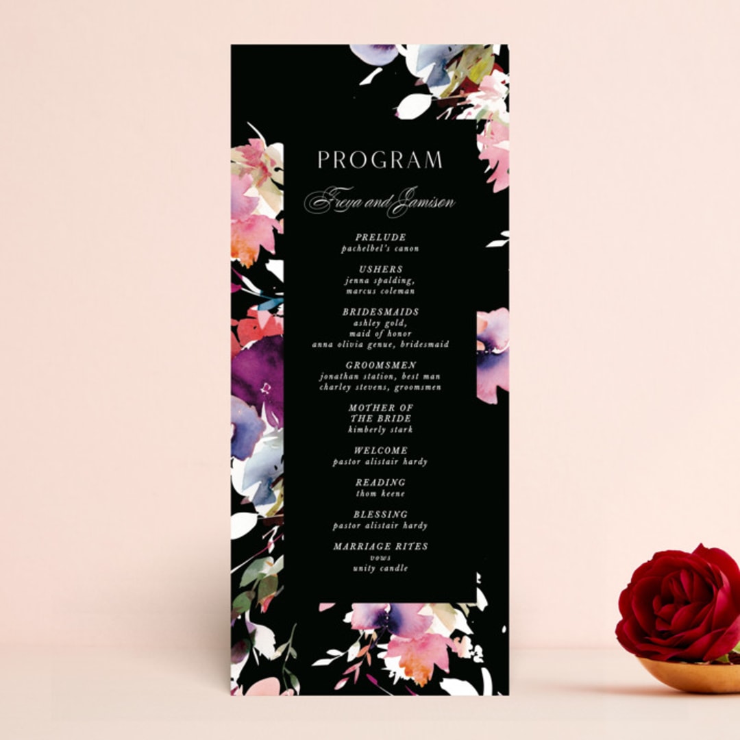 "Beauties" - Wedding Programs in Noir by Lori Wemple - Front