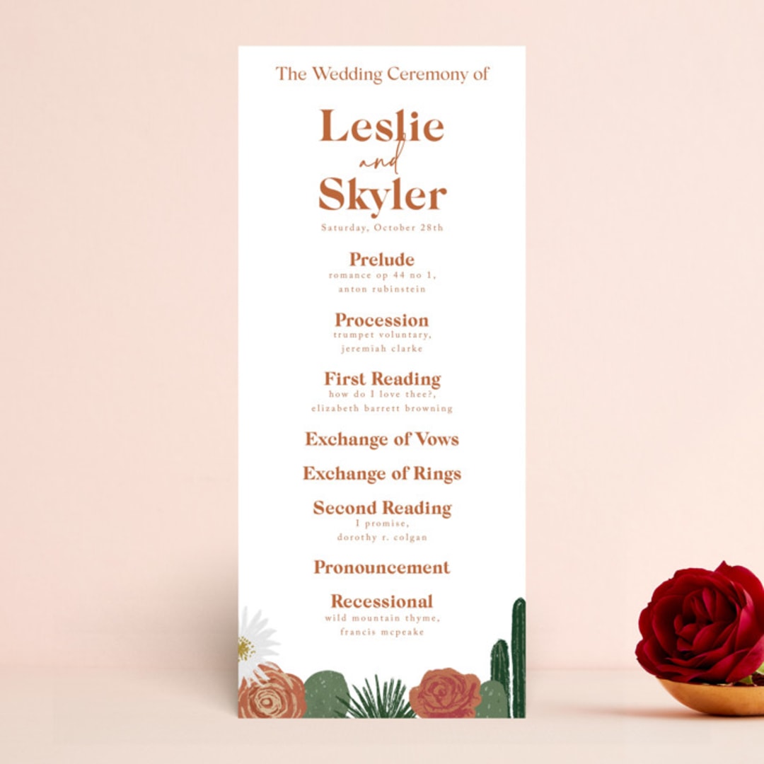 "boho desert" - Wedding Programs in Sand by Cass Loh - Front