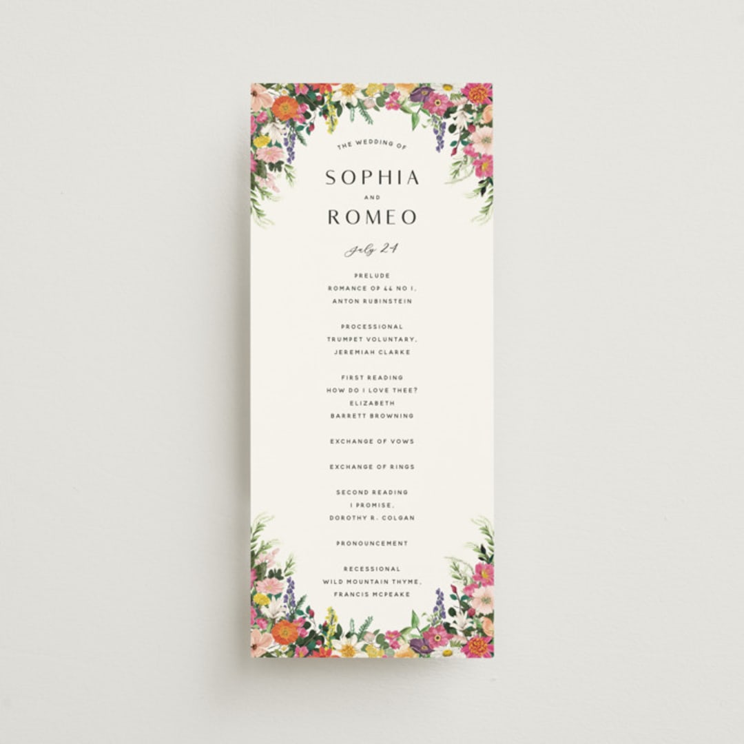 "Secret Garden" - Wedding Programs in Daisy by Susan Moyal - Front