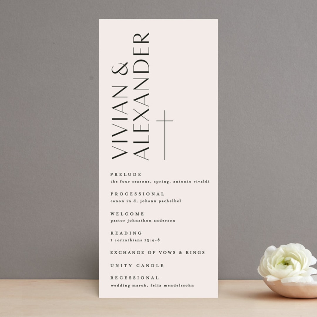 "Ascent" - Wedding Programs in Ecru by Erica Krystek - Front