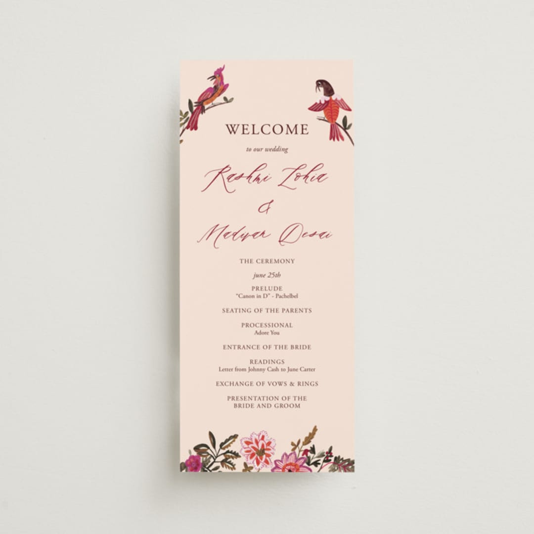 "Indian floral chintz lush" - Wedding Programs in Ivory by Caroline Bonne Muller - Front