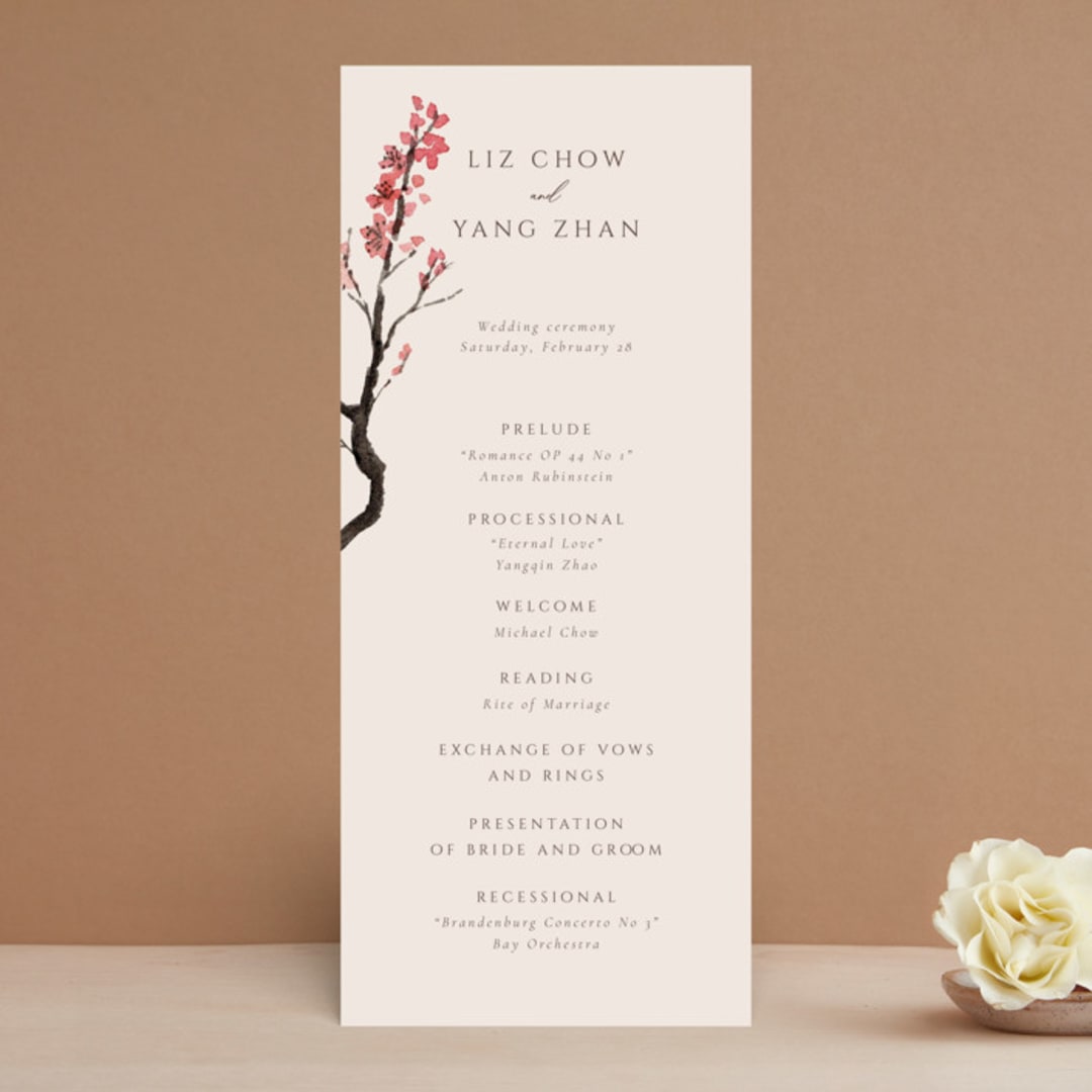 "Blossoms of Love" - Wedding Programs in Champagne by frau brandt - Front