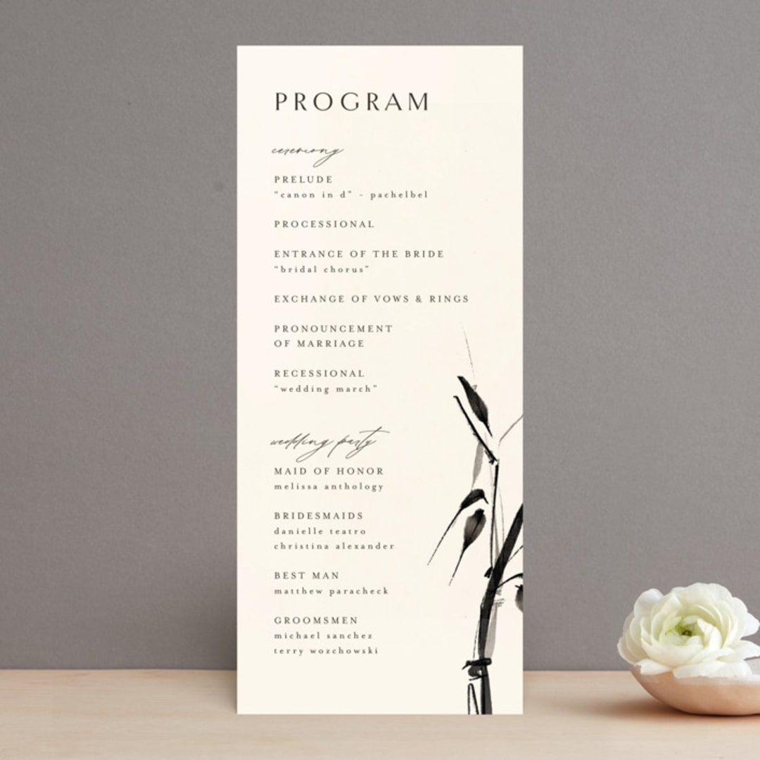 "Bambusa" - Wedding Programs in Almond by Anastasia Makarova - Front