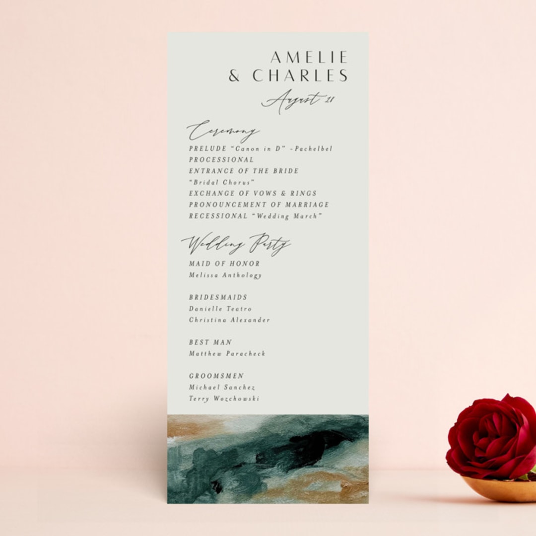 "Sunset Waves" - Wedding Programs in Marine by Nicoletta Savod - Front