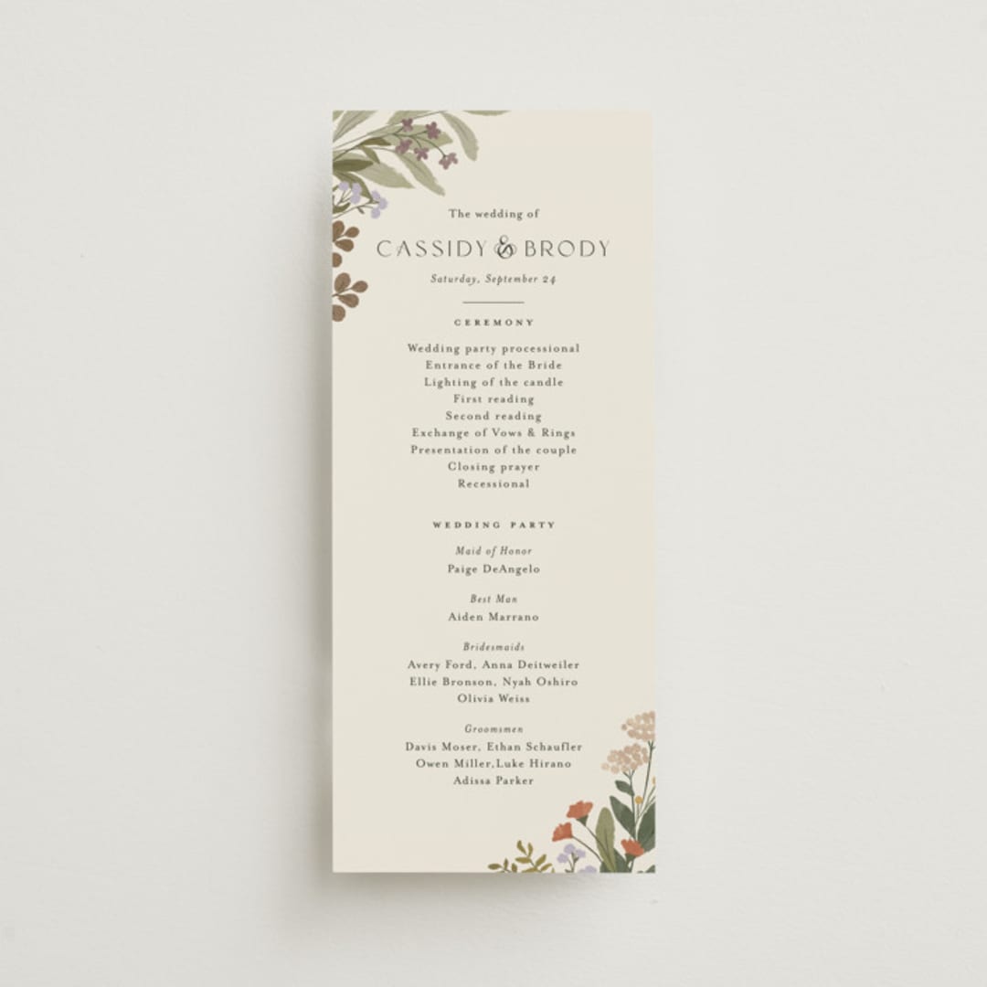 "Ellsworth" - Wedding Programs in Natural by Jennifer Wick - Front