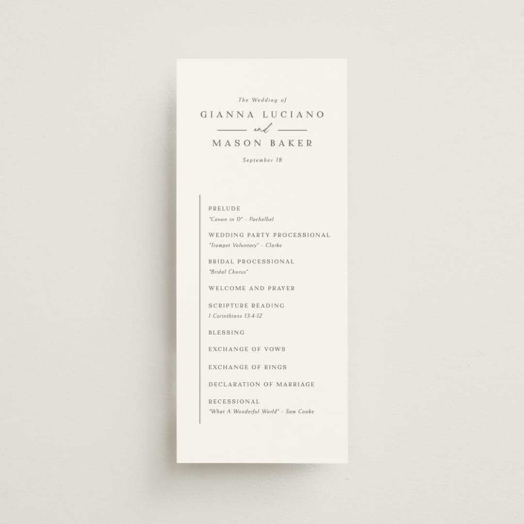 "Sector" - Wedding Programs in Snow by Kaydi Bishop - Front