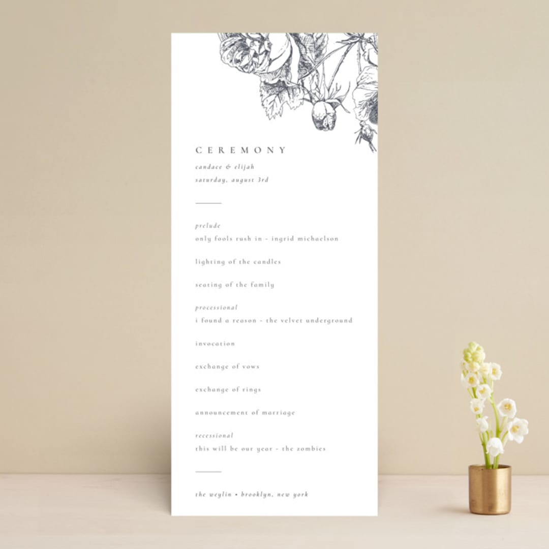 "Delicate" - Wedding Programs in Pearl by Emily Sabol Goss - Front