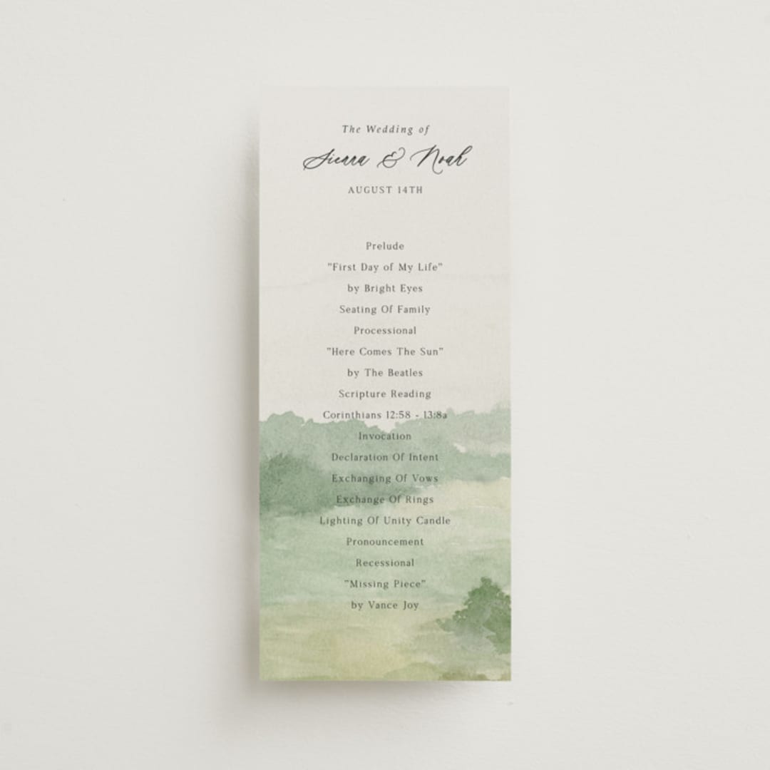 "The Vow" - Wedding Programs in Meadow by Elly - Front
