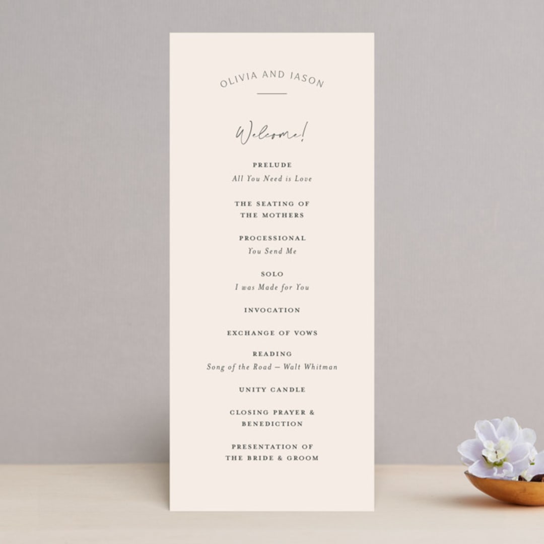 "Splendid" - Wedding Programs in Ecru by Sandra Picco Design - Front