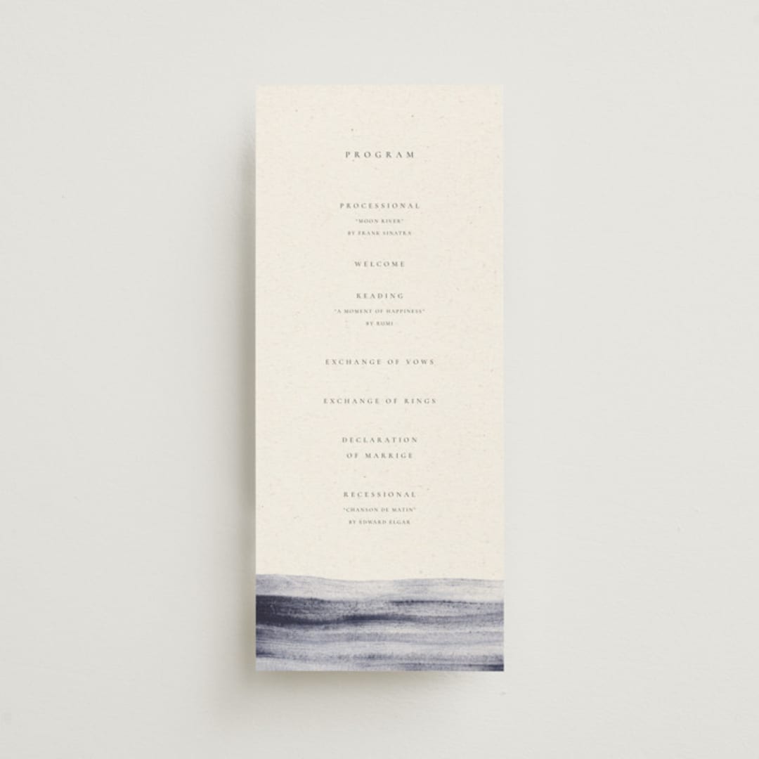 "Stillness" - Wedding Programs in Horizon by Sumak Studio - Front