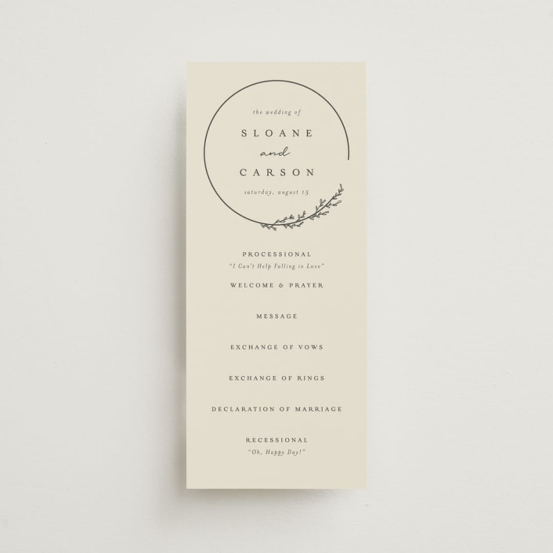 "Branched" - Wedding Programs in Almond by Brianne Larsen - Front