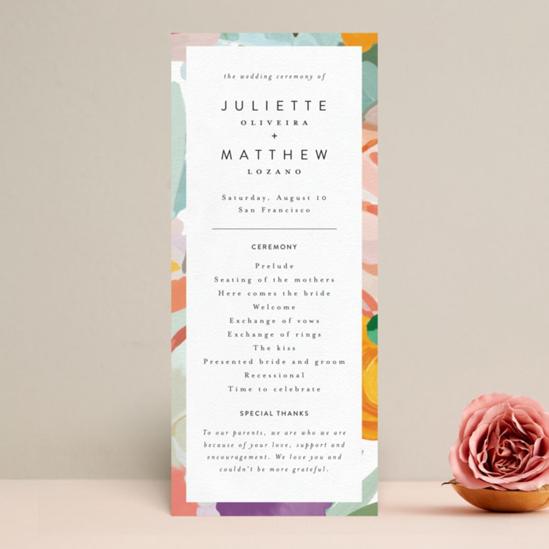 "Abstract Florals" - Wedding Programs in Bouquet by Maria Hilas-Louie - Front