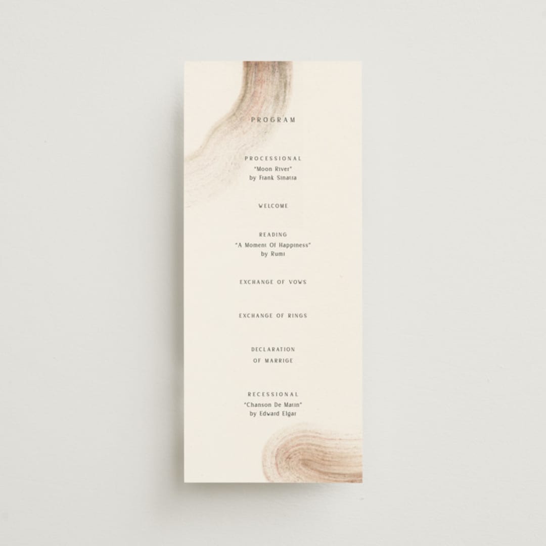 "gentleness" - Wedding Programs in Sand by Sumak Studio - Front