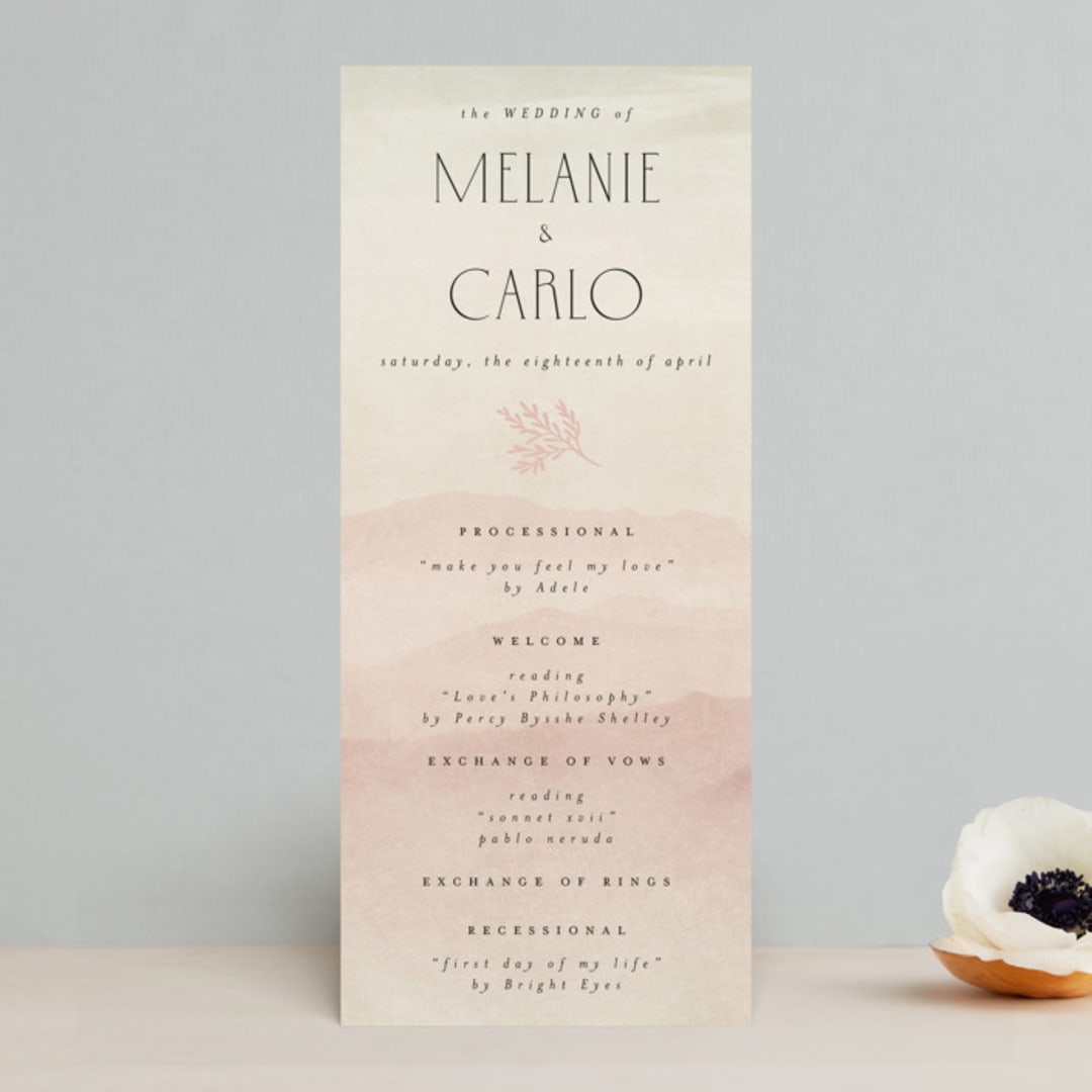 "desert dream" - Wedding Programs in Sand by Maja Cunningham - Front