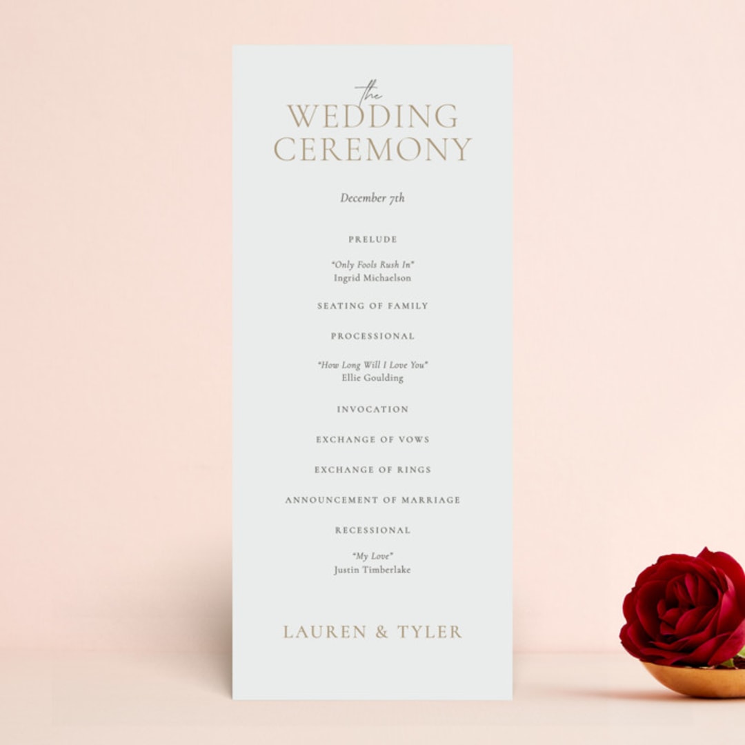 "winter's edge" - Wedding Programs in Alpine by Eric Clegg - Front