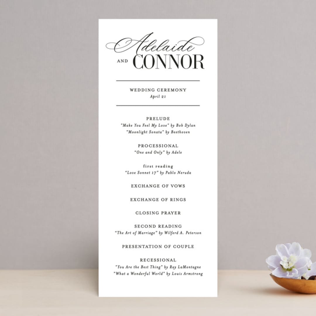 "This and That" - Wedding Programs in Diamond by Jessica Corliss - Front