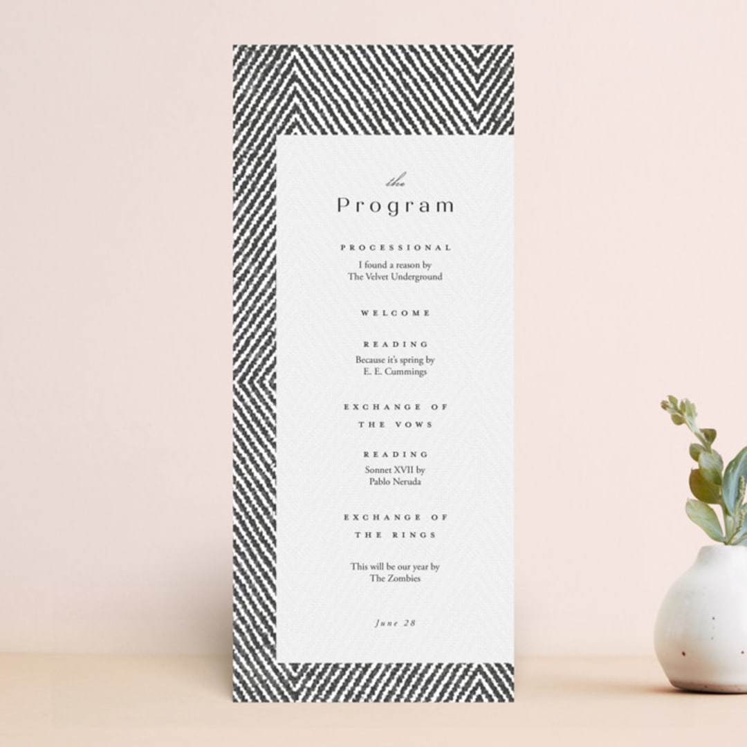 "Elegant Ethno" - Wedding Programs in Noir by FRANI - Front