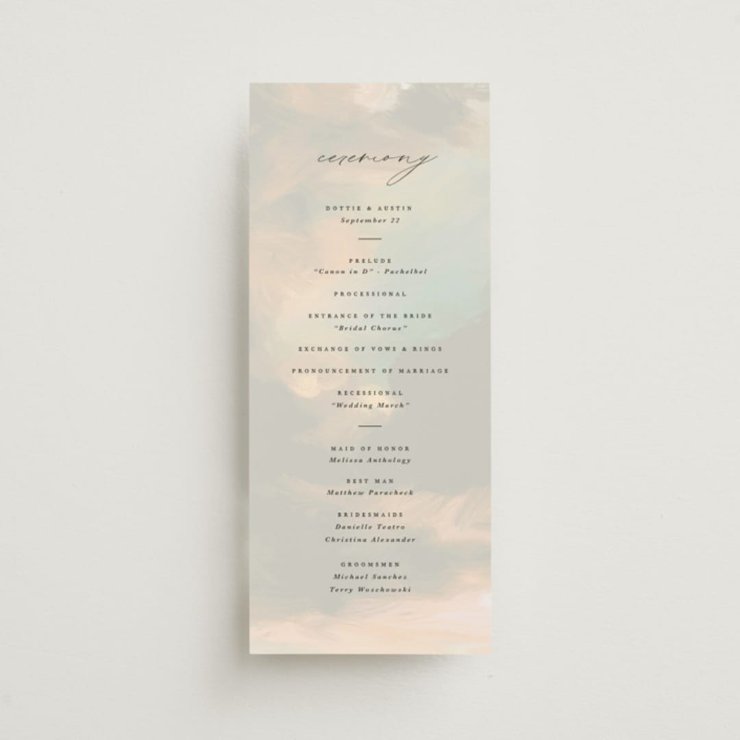 "Daybreak" - Wedding Programs in Dove by Olivia Kanaley Inman - Front