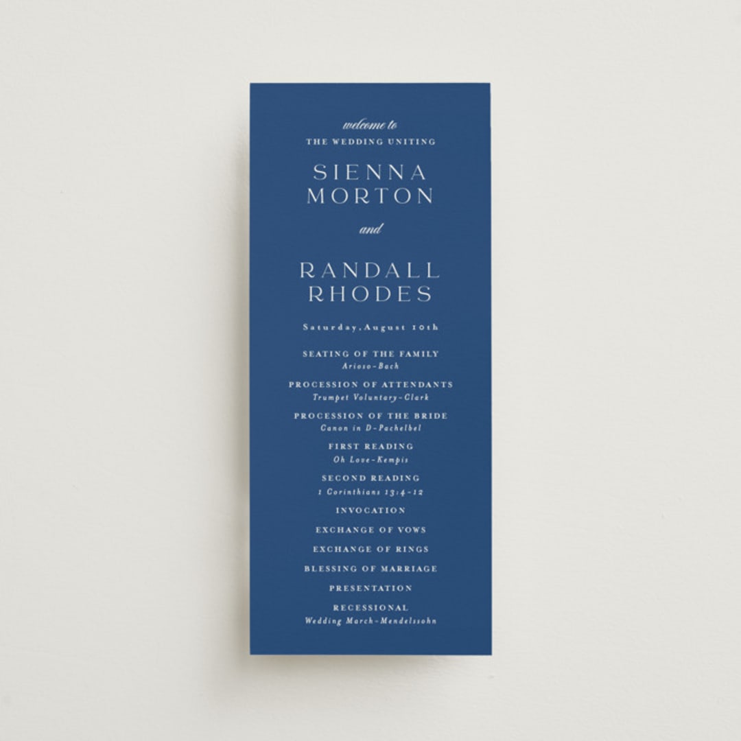 "Meander" - Wedding Programs in Deep Sea by Angela Marzuki - Front