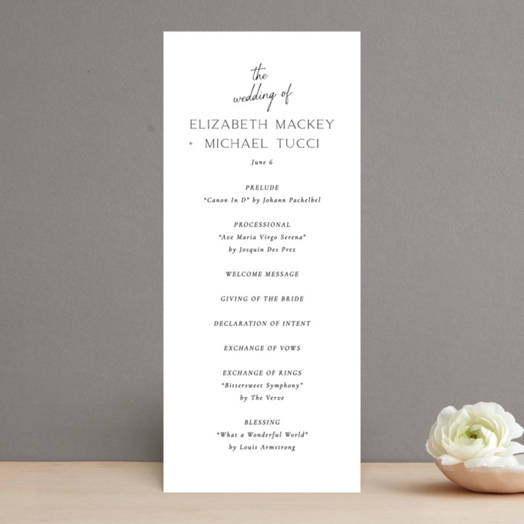"Symphony" - Wedding Programs in Pearl by Jackie Mangiolino - Front