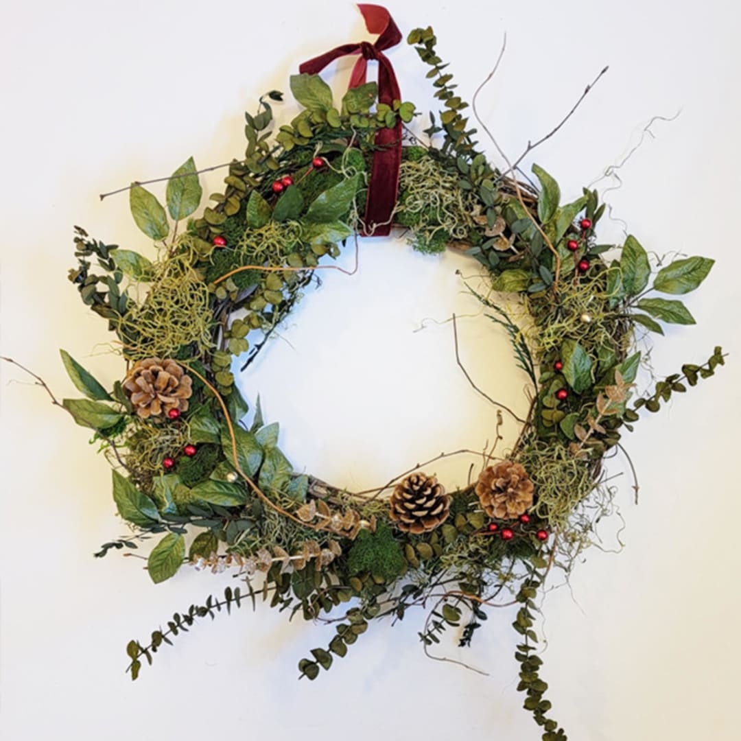 "Holiday Eucalyptus Green Wreath" - Wreaths in green by AlisonJerry