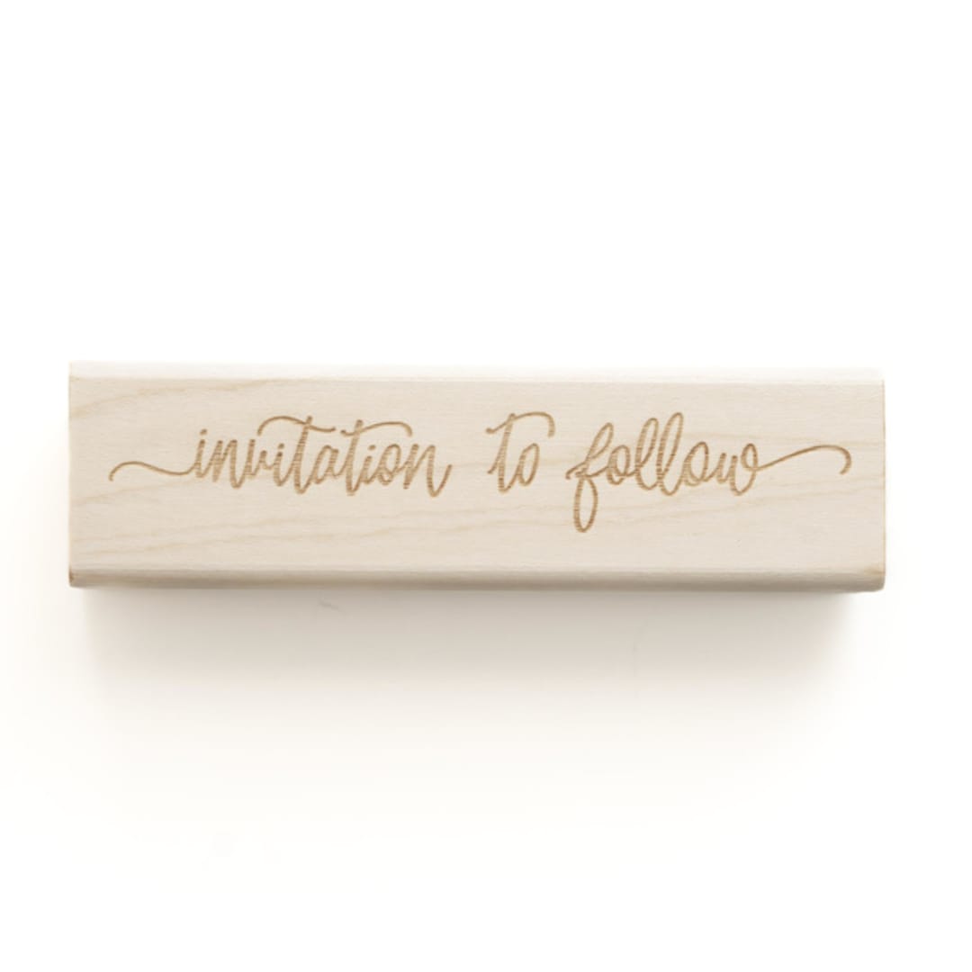 "Invitation to Follow Stamp" - Rubber Stamps in white by Paper Sushi