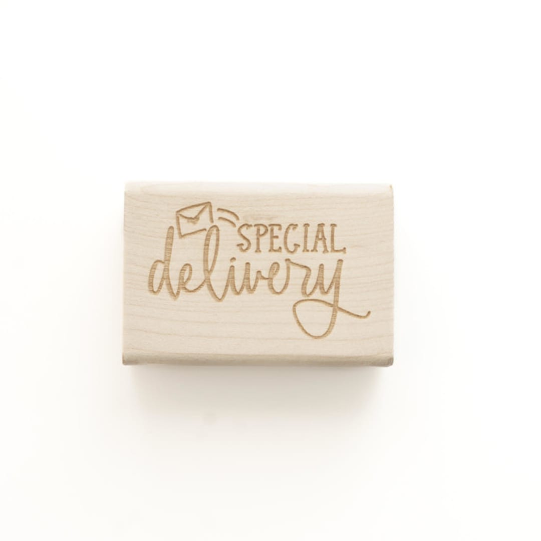 "special delivery stamp" - Rubber Stamps in yellow by Paper Sushi